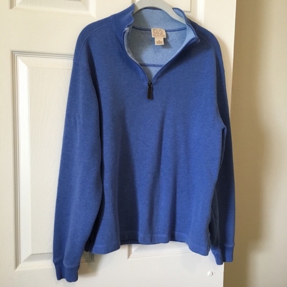 Jos A Bank Men's Blue Cotton Quarter Zip Sweater Medium - Picture 2 of 8